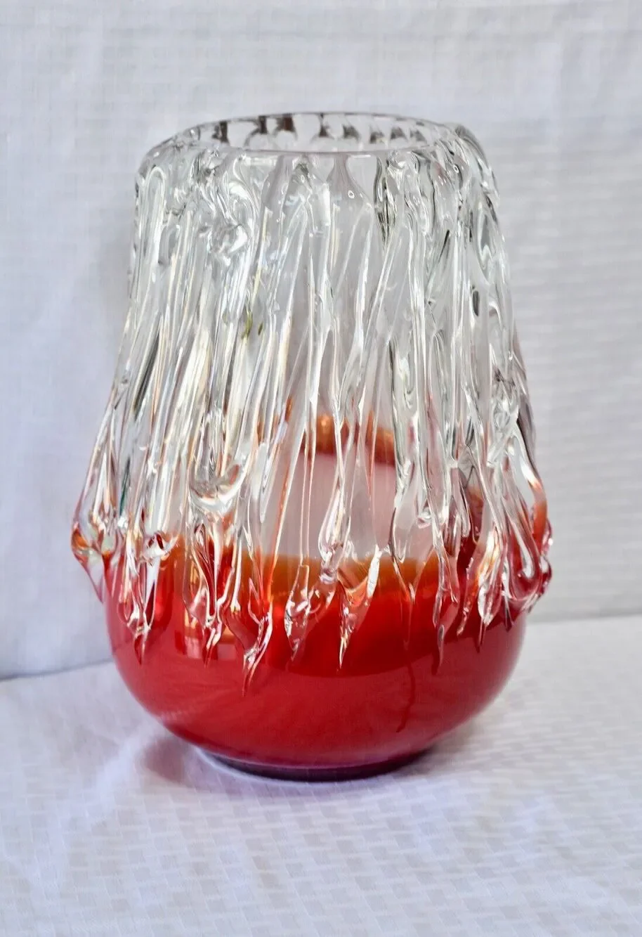 Italian Murano Enrico Cammozza Sculpture Studio Hand Blown Glass Vase